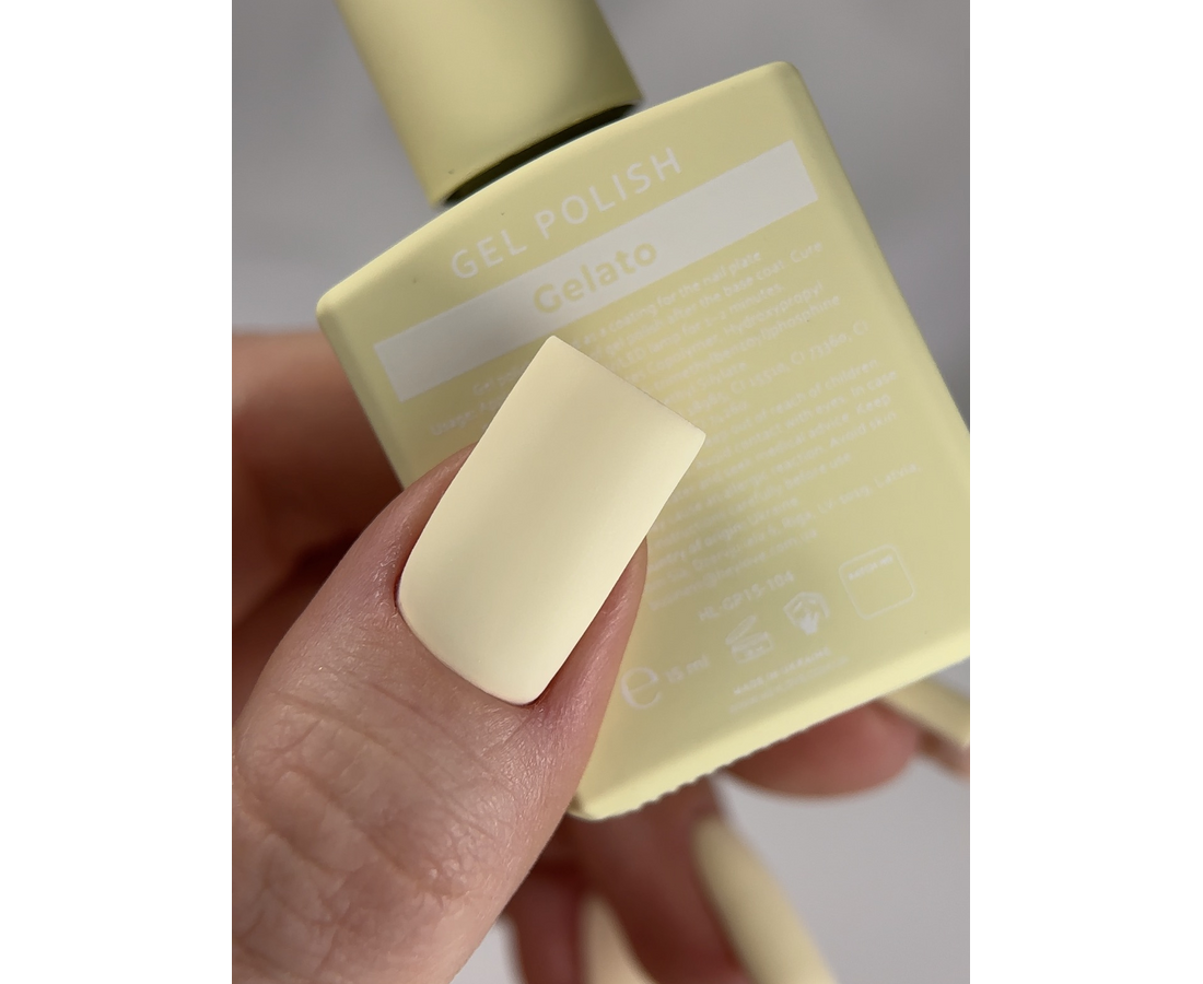 HEYLOVE. GEL POLISH, GELATO, 15 ML, ГЕЛЬ-ЛАК, ВЕРШКОВО-ЖОВТИЙ HL-GP15-104