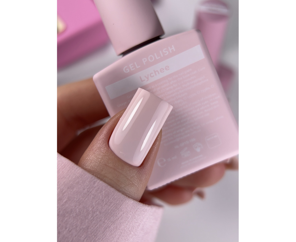 HEYLOVE. GEL POLISH, LYCHEE, 15 ML, ГЕЛЬ-ЛАК, РОЖЕВО-МОЛОЧНИЙ HL-GP15-106