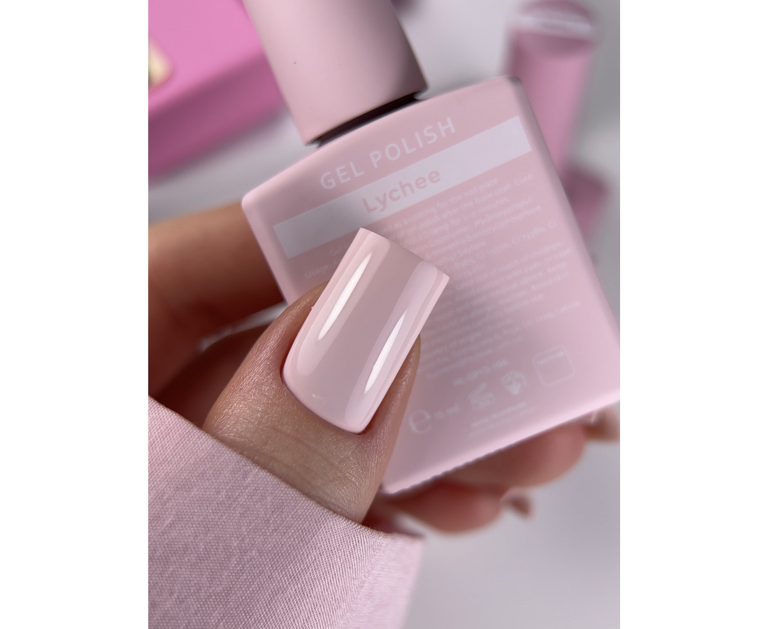 HEYLOVE. GEL POLISH, LYCHEE, 15 ML, ГЕЛЬ-ЛАК, РОЖЕВО-МОЛОЧНИЙ HL-GP15-106