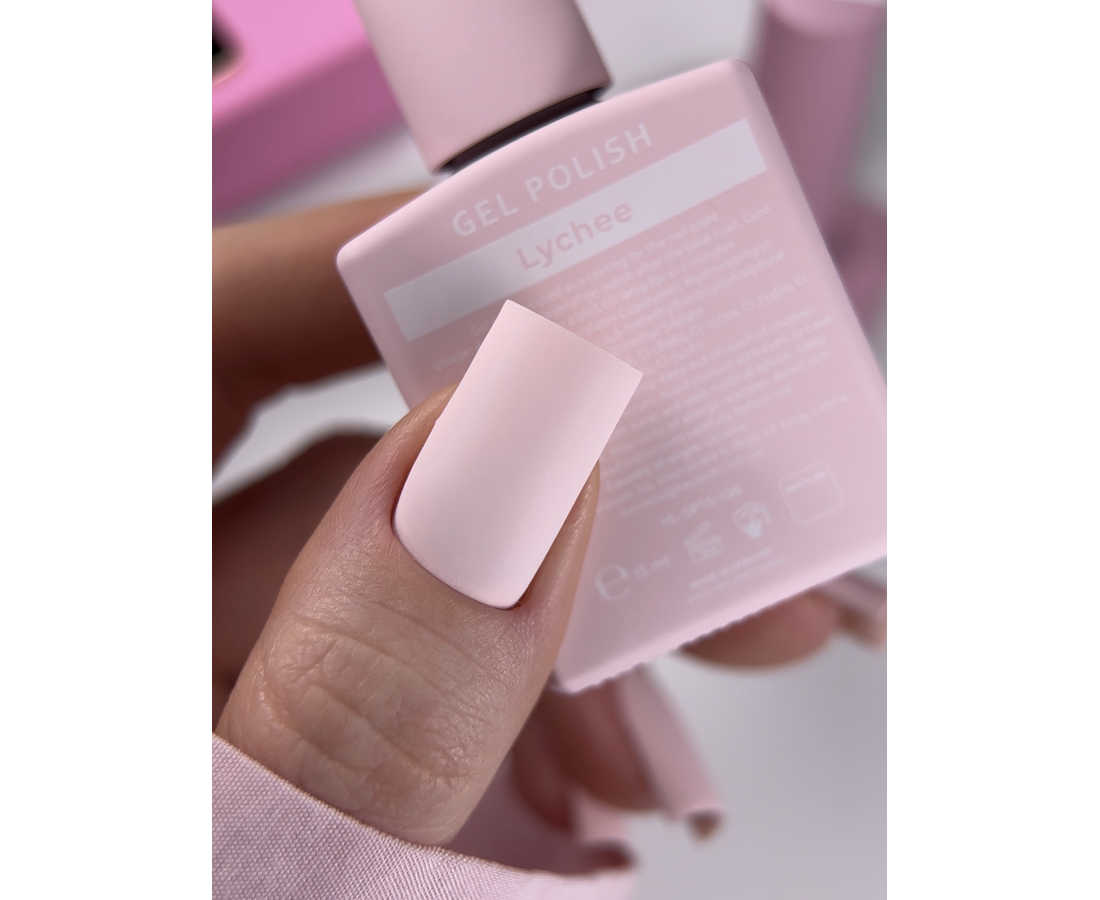 HEYLOVE. GEL POLISH, LYCHEE, 15 ML, ГЕЛЬ-ЛАК, РОЖЕВО-МОЛОЧНИЙ HL-GP15-106