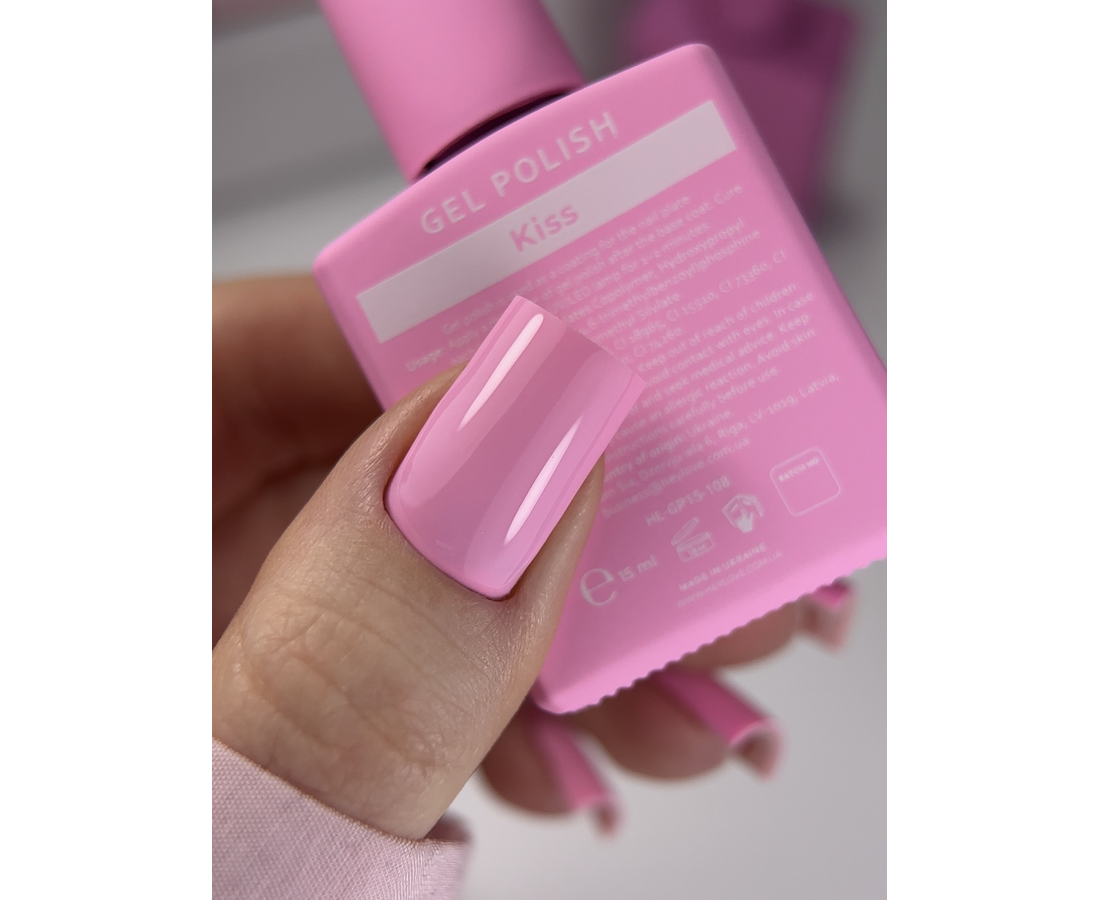 HEYLOVE. GEL POLISH, KISS, 15 ML, ГЕЛЬ-ЛАК, СОКОВИТИЙ РОЖЕВИЙ HL-GP15-108