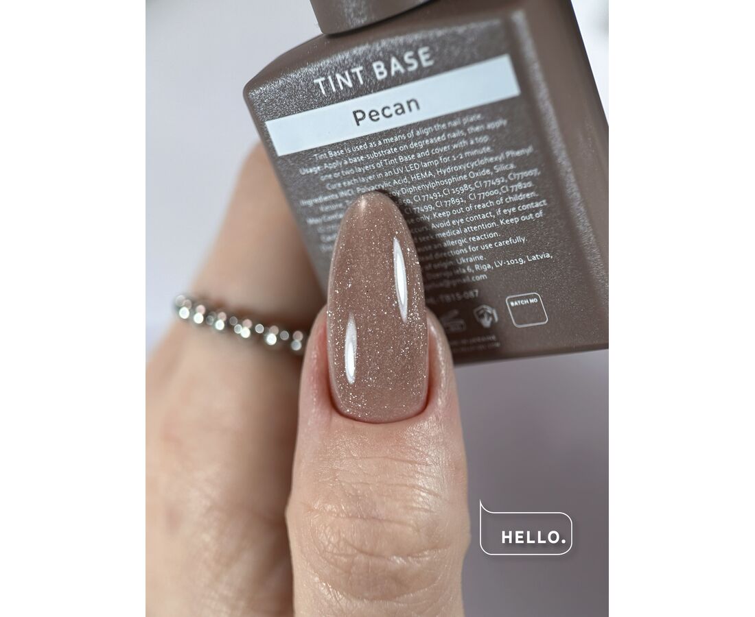 HEYLOVE TINT BASE 15мл ВІДТІНОЧНА БАЗА З ШИМЕРОМ КОЛЕКЦІЯ NUTS