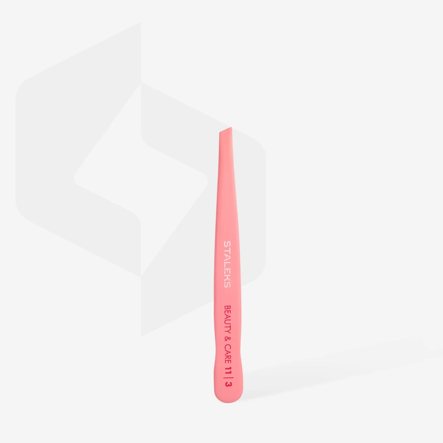 Пінцет для брів рожевий STALEKS BEAUTY & CARE 11 TYPE 3 TBC-11/3