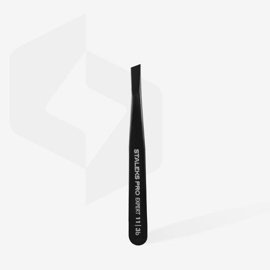 Пінцет для брів STALEKS PRO EXPERT 11 TYPE 3 Black TE-11/3b