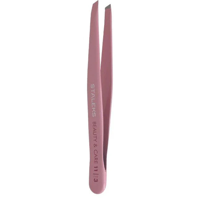 Пінцет для брів рожевий STALEKS BEAUTY & CARE 11 TYPE 3 TBC-11/3