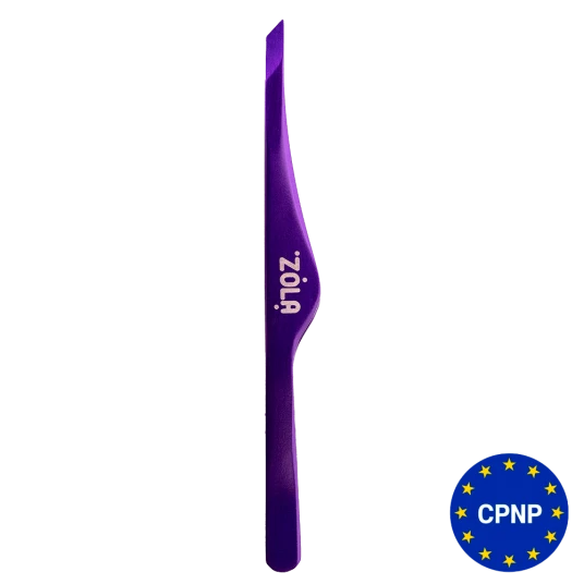ZOLA Пінцет скошений професійний для брів VIOLET 05514