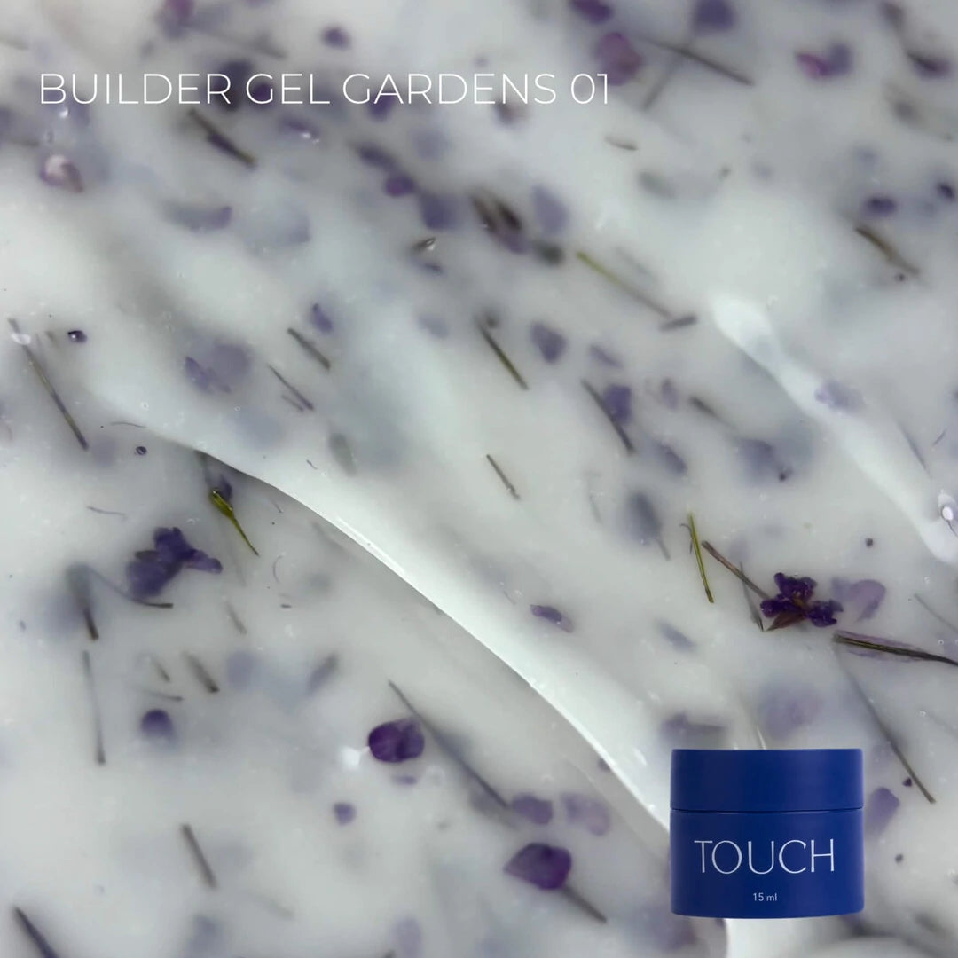 Touch Builder Gel Gardens, Білдер гель із сухоцвітами 15 мл