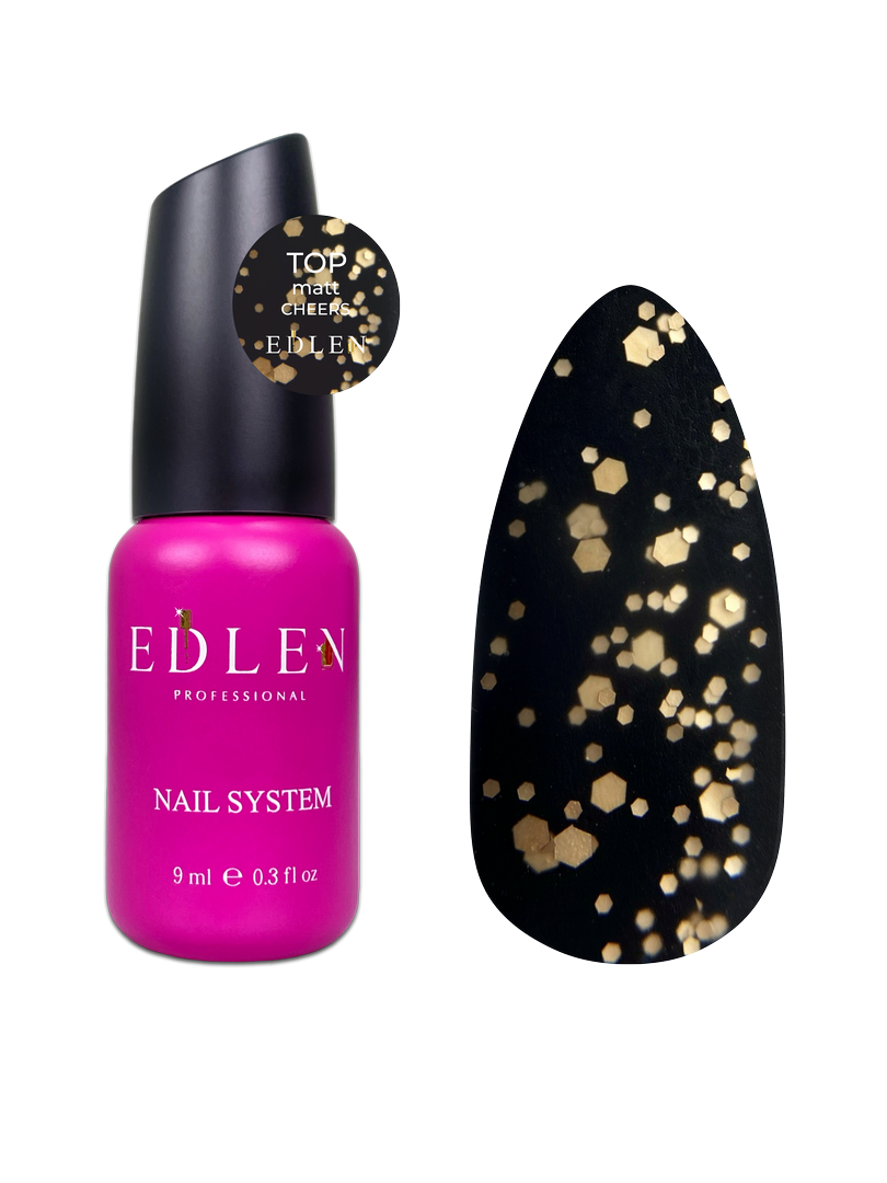 Edlen Top Matt Cheers Топ Едлен без липкого шару матовий із золотими фольгованими блискітками