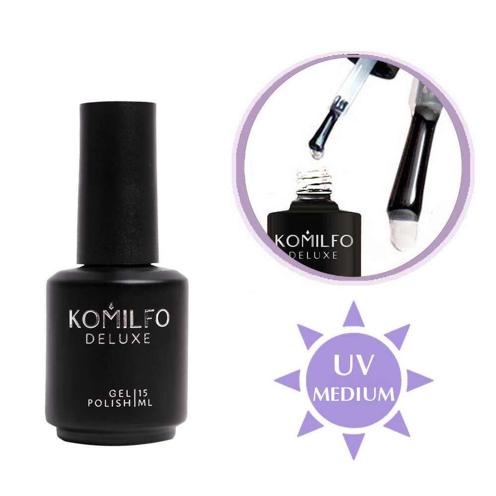 Komilfo Expert Top – універсальний топ для гель-лаку без ЛШ з помірним УФ фільтром, 8 мл/15 мл