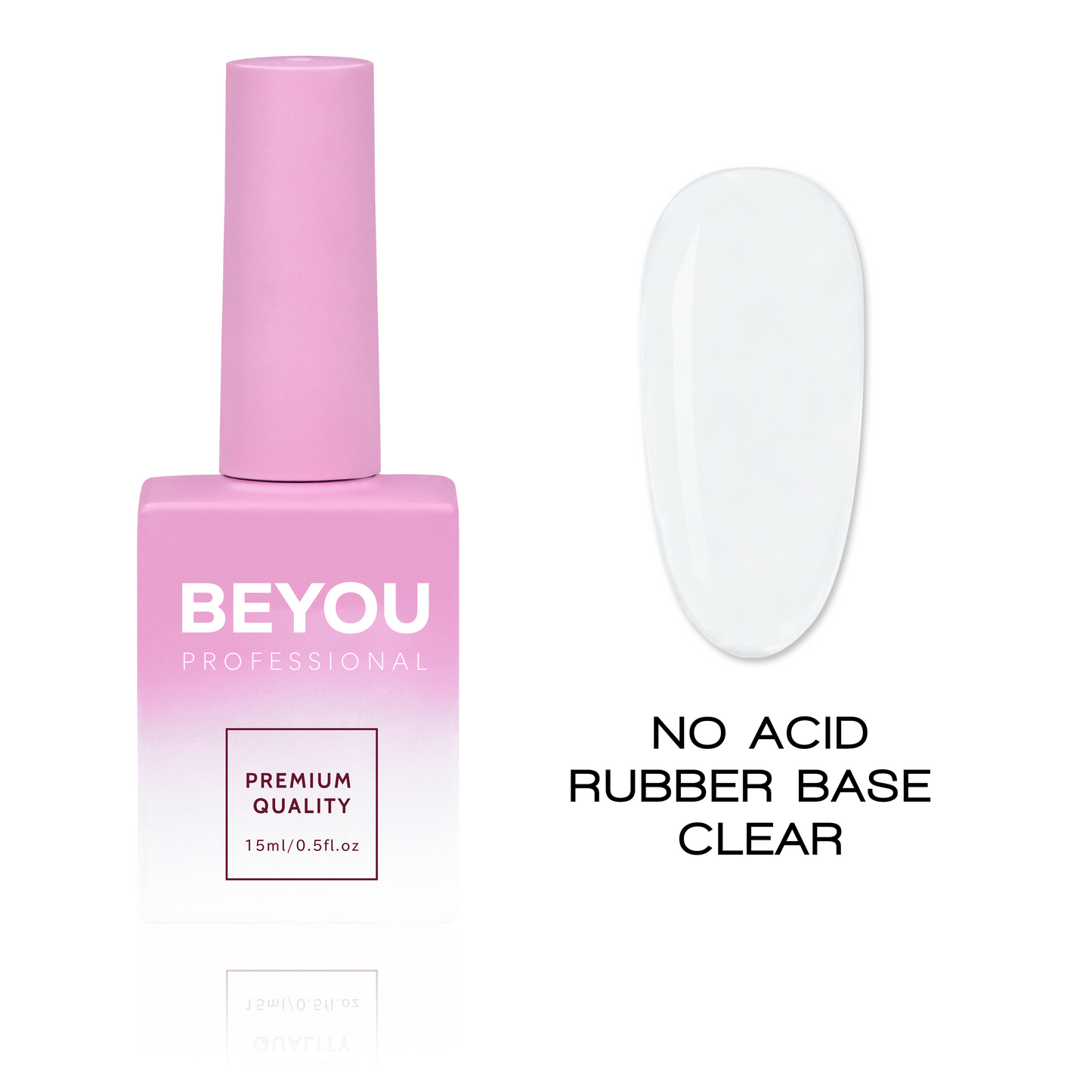 BEYOU Professional Rubber Base Coat No Acid Base Clear 15 мл Безкислотна Каучукова Прозора База 7000-600