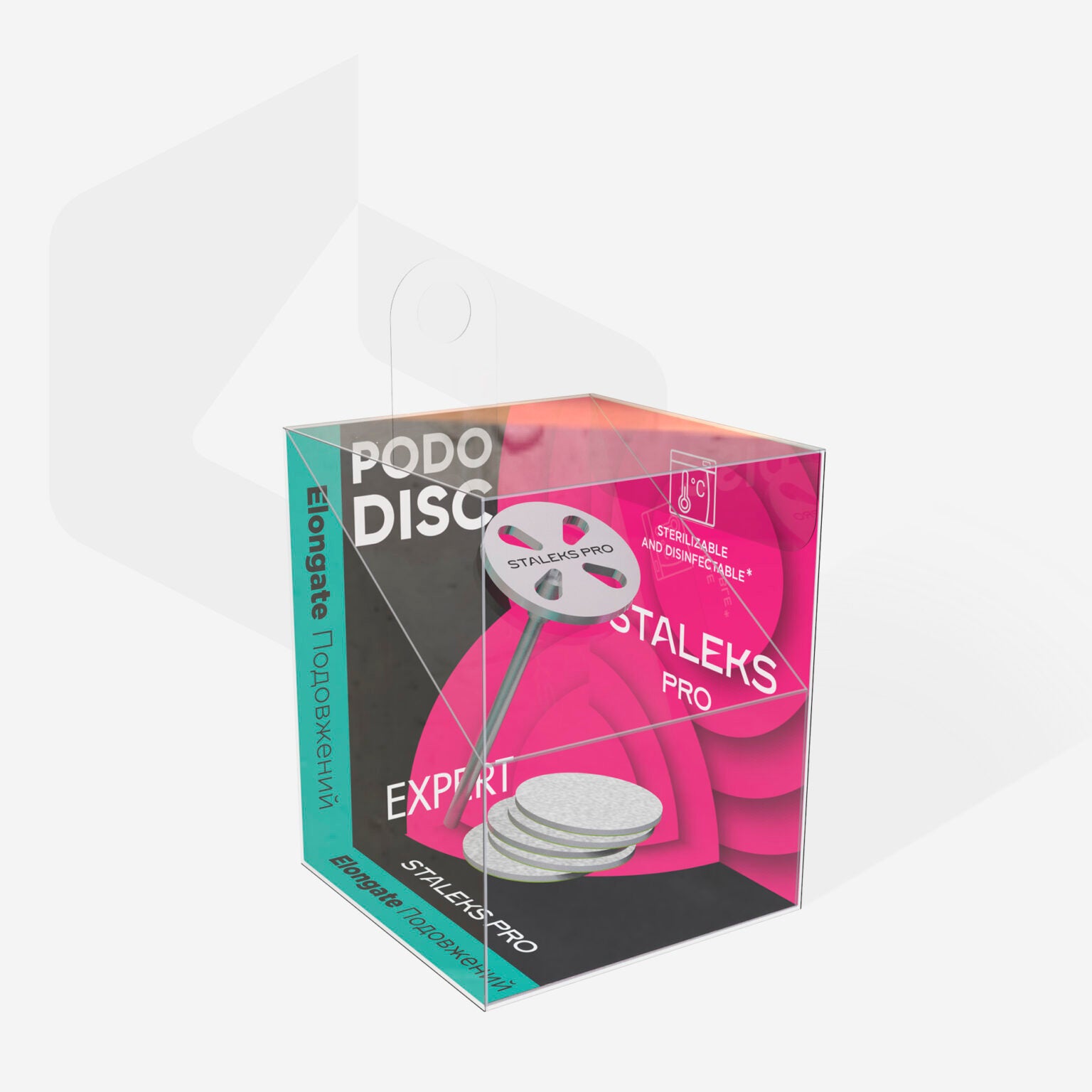Диск педикюрний подовжений PODODISC S EXPERT в комплекті зі змінними файлами 180 грит 5 шт (15 мм) PDLset-15
