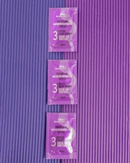 ZOLA x Yuliya Lash Vin COLOR LAB EMOTION Склад для ламінування в саше 03 PEPTIDE BLOOM THERAPY (3 х 1 мл) ZOLA x Yuliya Lash Vin COLOR LAB EMOTION Склад для ламінування в саше 03 PEPTIDE BLOOM THERAPY (3 х 1 мл) 06237