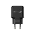 Зарядний пристрій USB 220В Grand-X 5V 2,1A (CH-03B) ЧОРНИЙ, із захистом від перевантаження