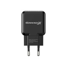 Зарядний пристрій USB 220В Grand-X 5V 2,1A (CH-03B) ЧОРНИЙ, із захистом від перевантаження