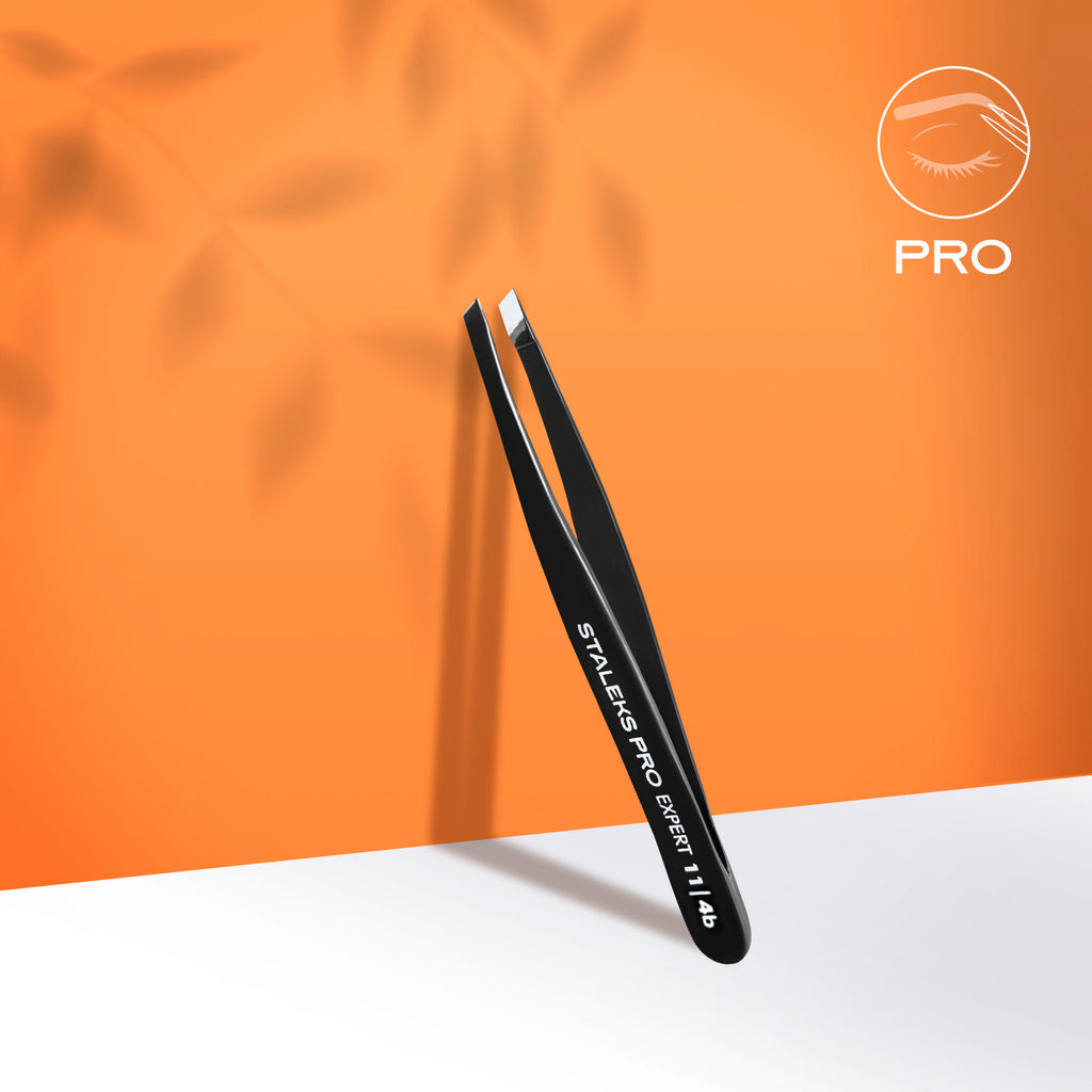 Пінцет для брів STALEKS PRO EXPERT 11 TYPE 4 Black TE-11/4b