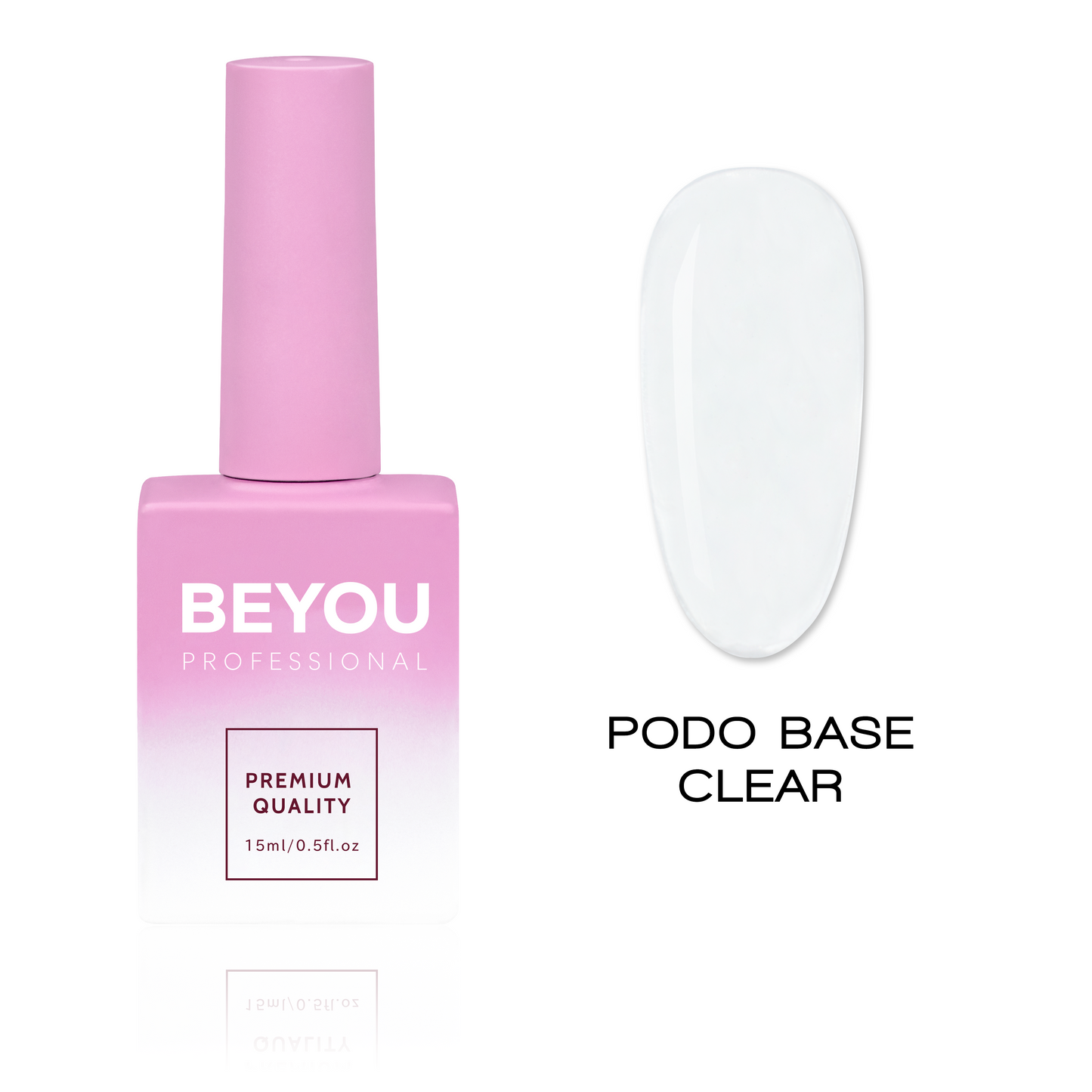 BEYOU Professional Podo Rubber Base Clear 15мл Каучукова Прозора База для Педикюру BPRBC0115